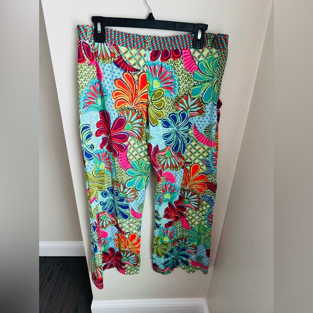 Trina Turk ZANZIBAR Palazzo Wide Leg Swim Cover Pant Size Large - Picture 4 of 5